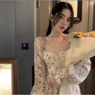 ĐẦM VOAN HOA CỔ U (KÈM VIDEO HÌNH THẬT)