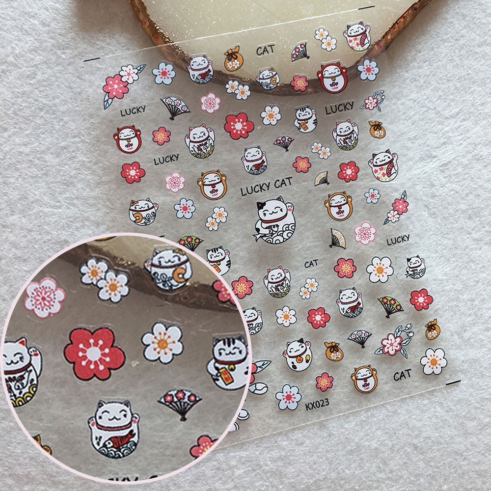 [Hàng mới về] Miếng hình dán trang trí móng tay 3D 5D mỏng tự dính chuyên dụng cho salon phong cách Nhật Bản