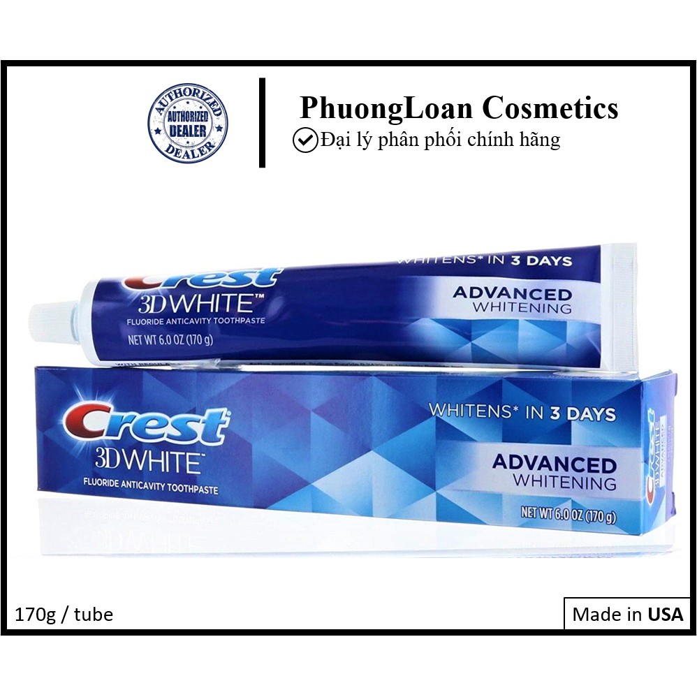 Kem đánh trăng CREST 3D White Advanced Triple Whitening