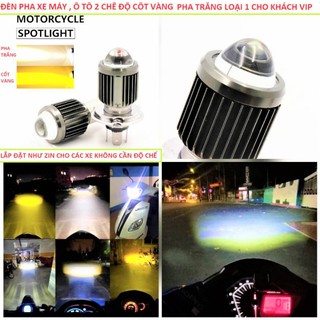 CỰC CHẤT VỚI 1 BÓNG PHA BI CẦU SIÊU SÁNG XE MÁY VÀ ÔTÔ LOẠI PHA TRẮNG CỐT VÀNG H4
