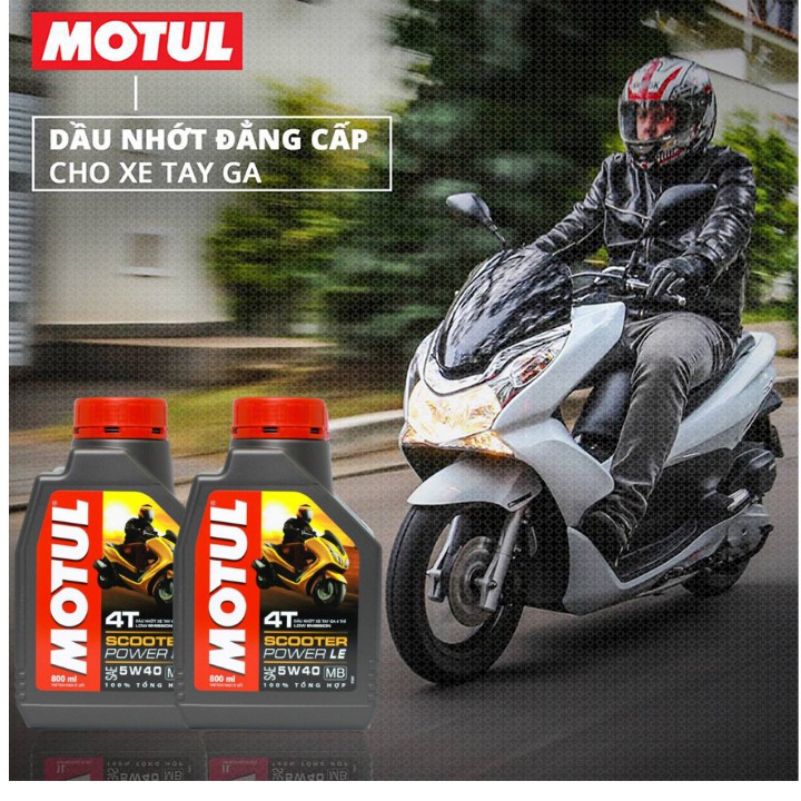 Dầu nhớt cho Xe Tay Ga Motul Scooter Power LE 5W40 0.8 Lít. tăng bàn chải chà sên