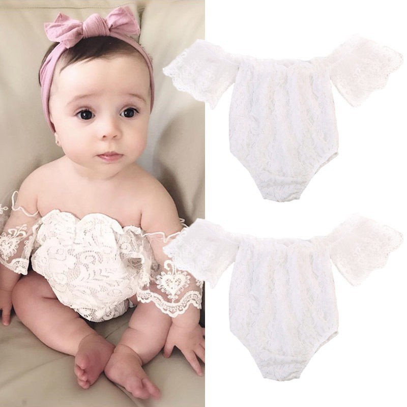 Bộ Bodysuit Một Mảnh Trễ Vai Dễ Thương Cho Bé Sơ Sinh