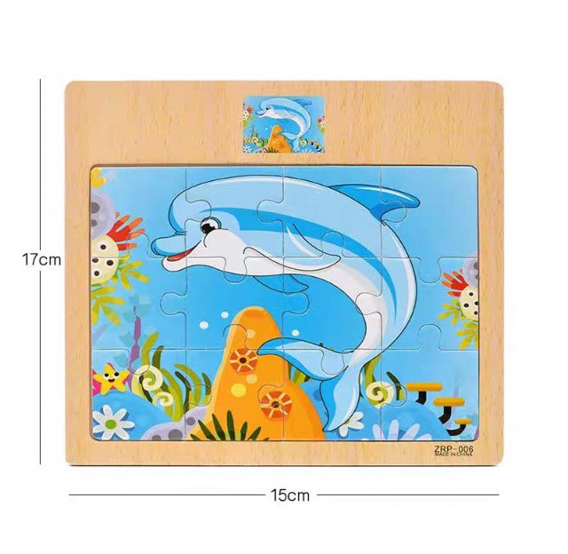 Đồ Chơi Tư Duy - Combo Bộ 4 Tranh Ghép Hình 12 Mảnh Gồm PtGT và Con Vật ( Giao Ngẫu Nhiên)