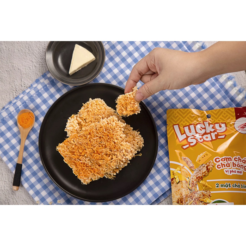 Daiso Cơm Cháy Chà Bông Lucky Star Vị Phô Mai 50G