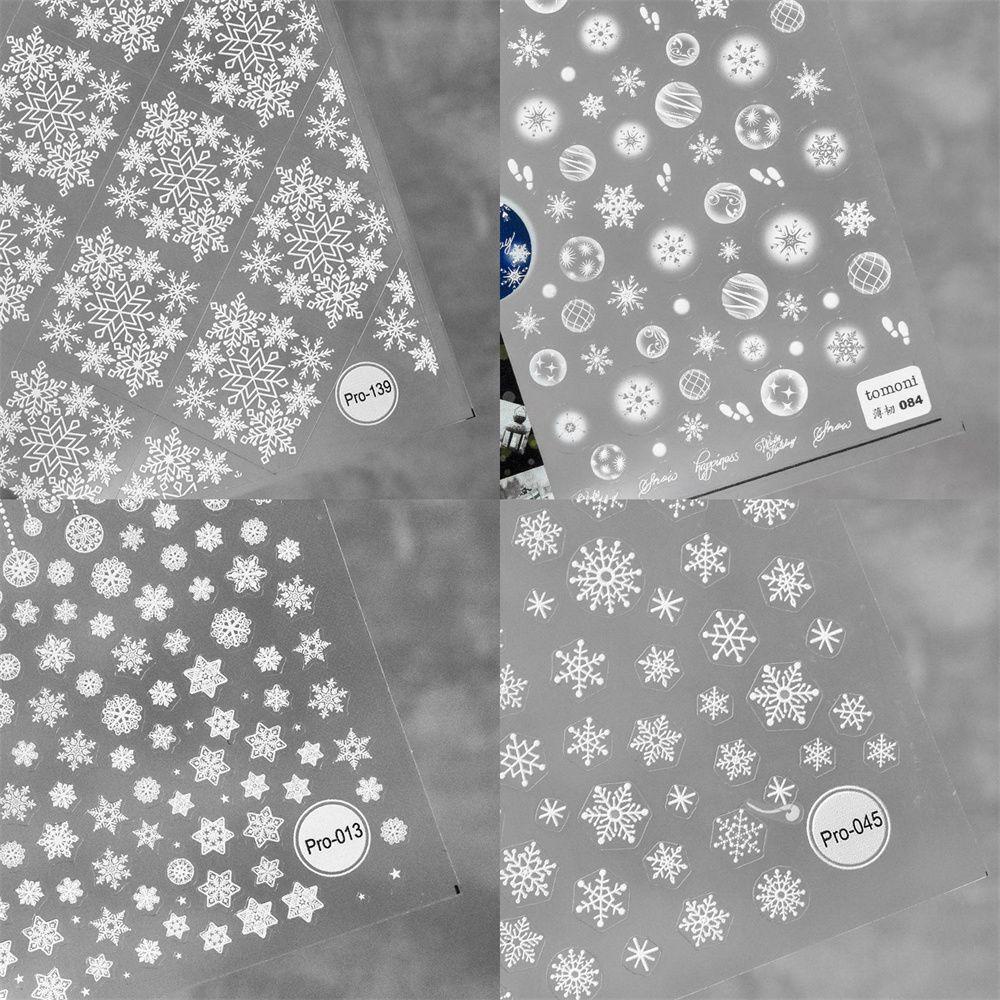 Miếng Dán Trang Trí Móng Tay Họa Tiết Bông Tuyết Giáng Sinh DIY