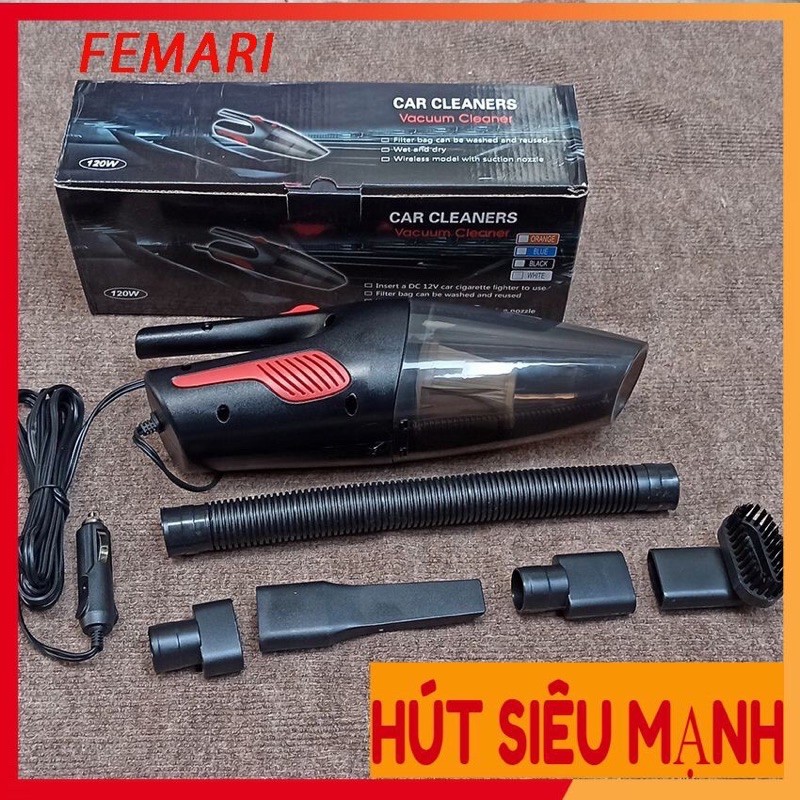 [ BH 1 Đổi 1 ] Máy hút bụi xe hơi - Máy hút bụi cầm tay mini điện áp 12V cho ô tô cực khoẻ FEMARI