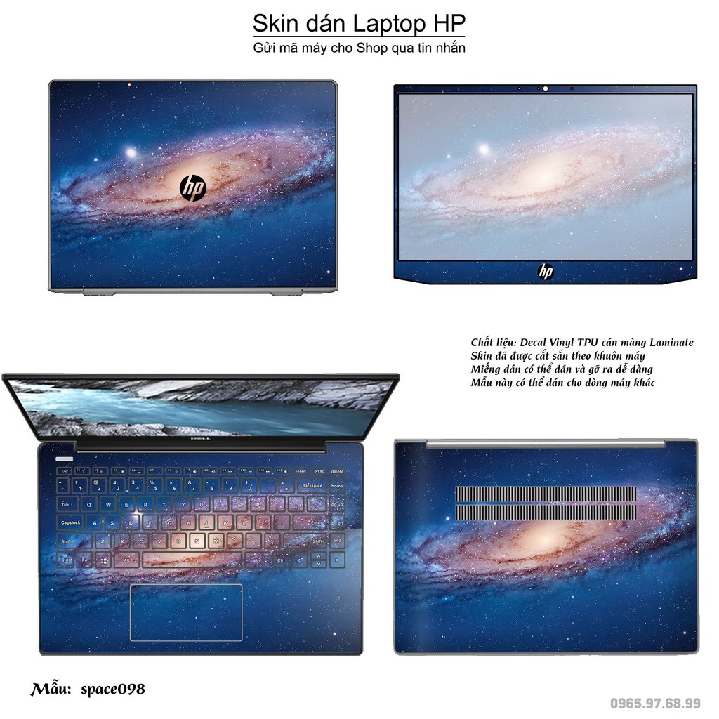 Skin dán Laptop HP in hình không gian nhiều mẫu 17 (inbox mã máy cho Shop)