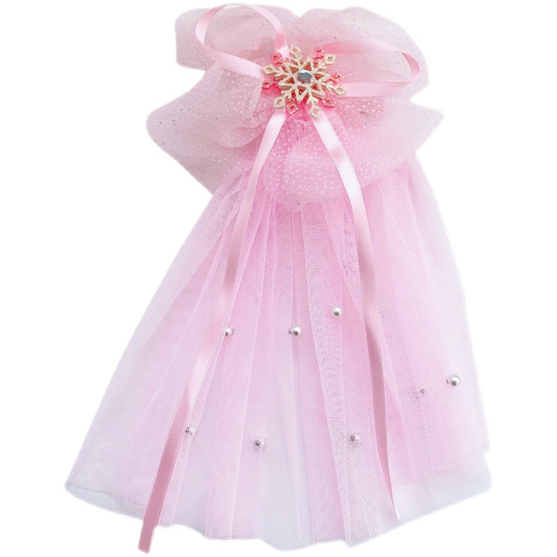 Kẹp Tóc Nơ Bằng Lưới Organza In Họa Tiết Dễ Thương Thời Trang Dành Cho Bé Gái