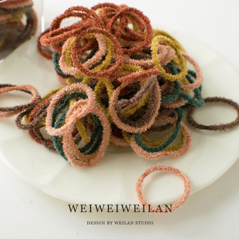 Bộ 100 Dây Thun Cột Tóc Phong Cách Hàn Quốc Cho Nữ