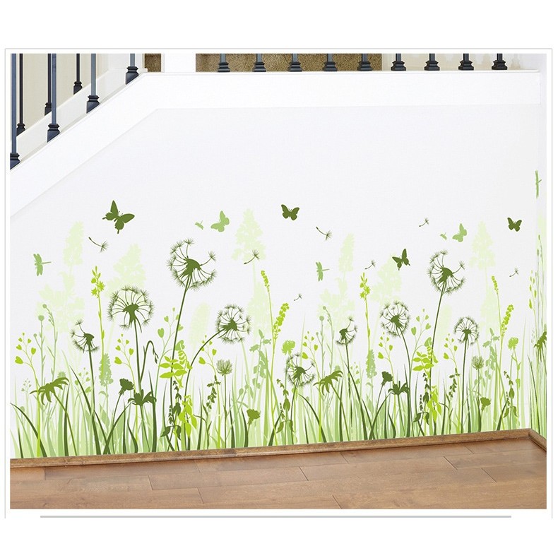 Decal dán chân tường Bồ công anh xanh - DCT017