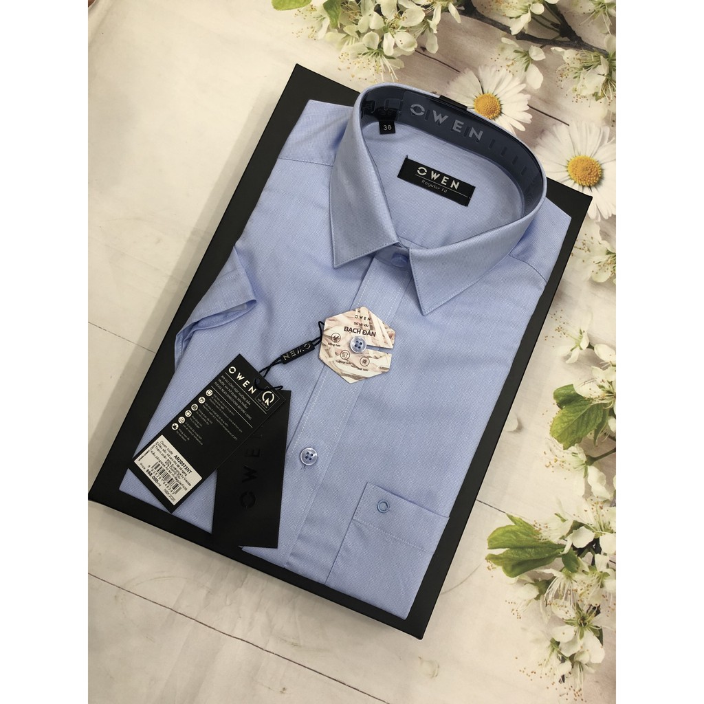 Áo sơ mi nam cộc tay Owen kẻ caro nhỏ dệt kẻ ngang mới nhất 2020 ar20573nt | BigBuy360 - bigbuy360.vn