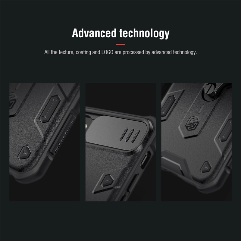 Ốp điện thoại NILLKIN đen nhám có thanh trượt giá đỡ vô hình thích hợp cho iPhone SE 2020/2022/7/8