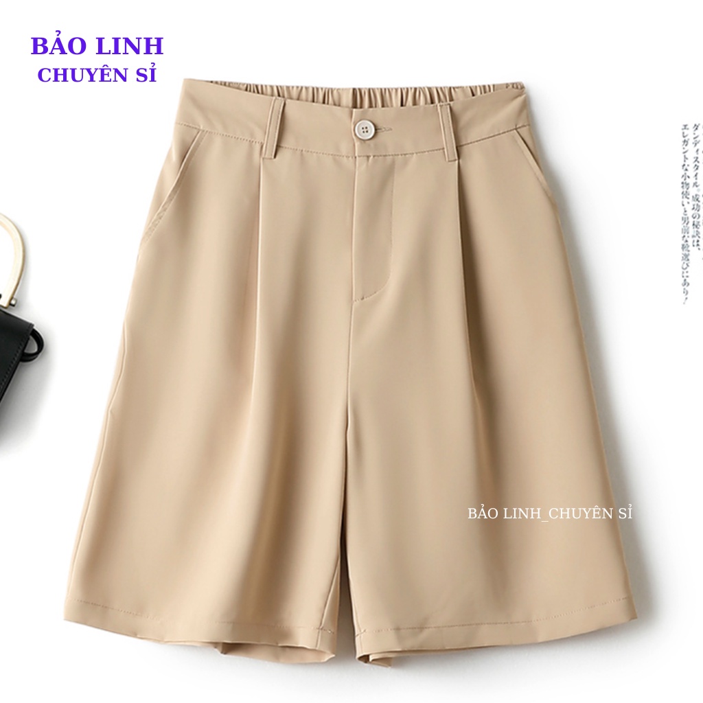 Quần Short Nữ Ống Rộng Bigsize Bảo Linh,Quần Đùi Cạp Cao Chun Sau Unisex Đi Chơi