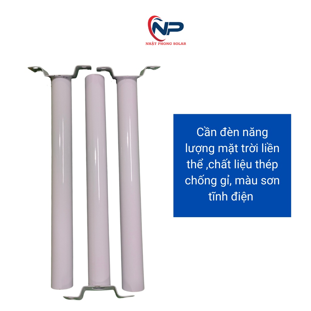 Cần đèn đường năng lượng mặt trời, tay vin gắn đèn sơn tĩnh điện màu trắng dài 50cm, f55 SHOPNHATPHONG