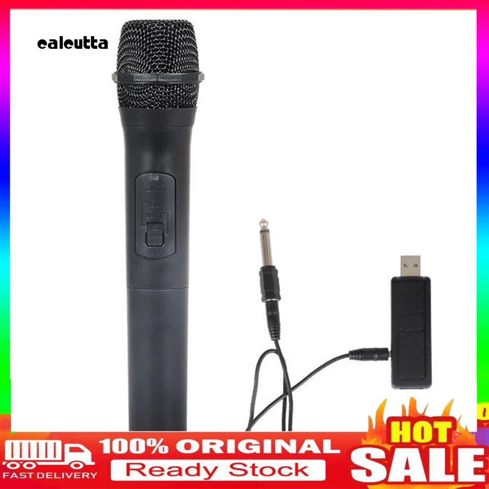 ✡YYW✡UHF 3.5mm 6.35mm Handheld Wireless Microphone Karaoke Mic with USB Receiver