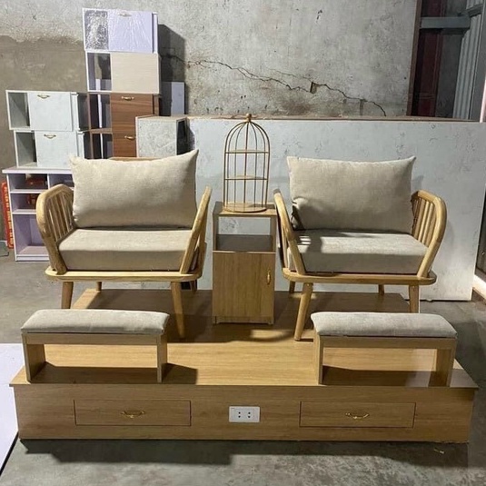 Bộ Ghế Nail Hot Trend Nhất Hiện Nay Hoàn Toàn Bằng Gỗ Thông Thiên Nhiên