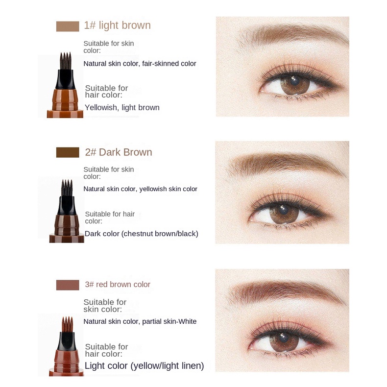 Bút Chì Kẻ Lông Mày Dạng Phẩy Sợi Màu Trong Suốt Chống Nước Chống Nhòe Lâu Trôi