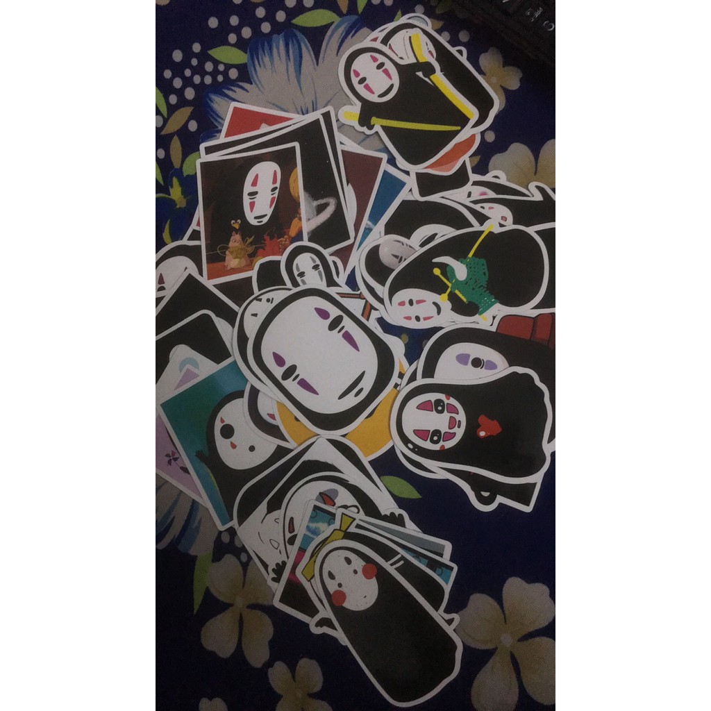 [Bộ 50 Cái] Sticker dán hoạt hình chủ đề Vô Diện chống nước sticker dán mũ bảo hiểm vali laptop cực xinh - M012