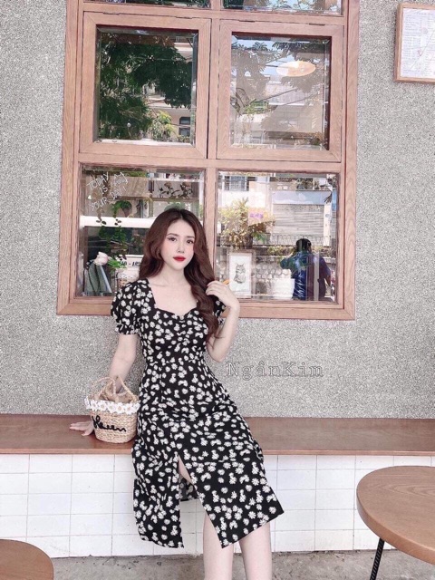 🌹VÁY CÚC HỌA MI DÁNG DÀI XẺ ĐÙI SIÊU RẺ | BigBuy360 - bigbuy360.vn