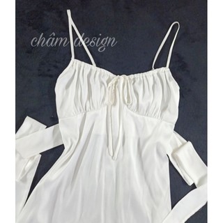 váy trắng lụa satin dáng dài , hàng thiết kế độc quyền
