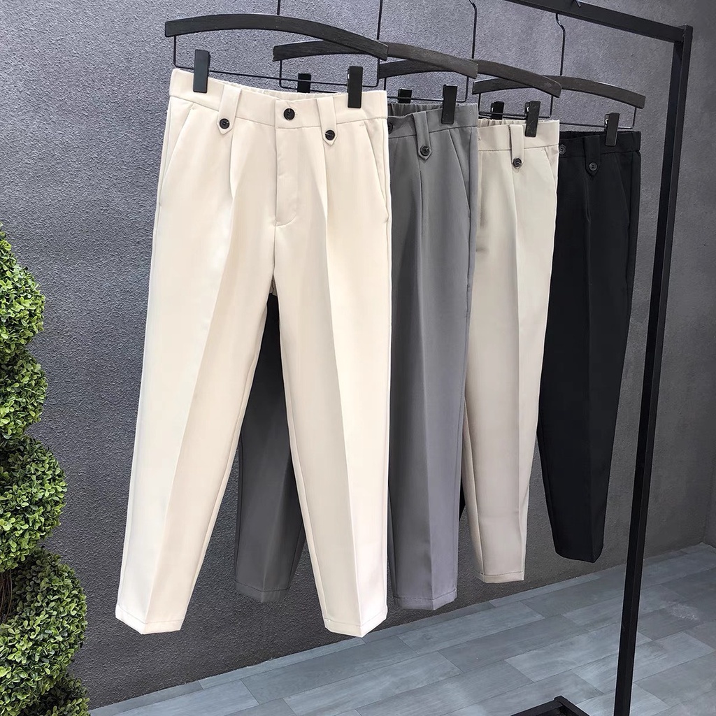 Quần âu nam hàn quốc mẫu mới Jabasi thiết kế cạp co giãn yrẻ trung hiện đại năng động unisex basic phong cách hàn