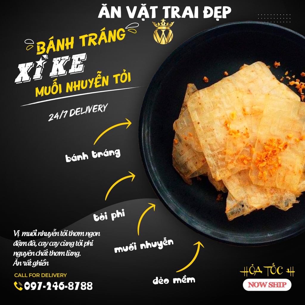 Bánh Tráng Xì Ke Khô HSD 1 tháng - Trai Đẹp Snack