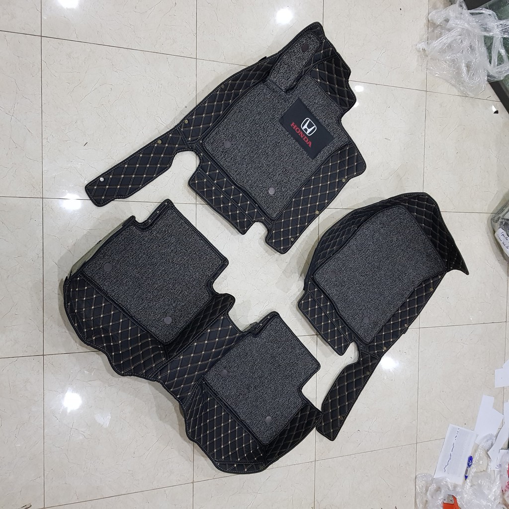 Lót sàn da 6D kèm thảm rối chống bụi cao cấp dành cho xe Honda Civic 2016-2019