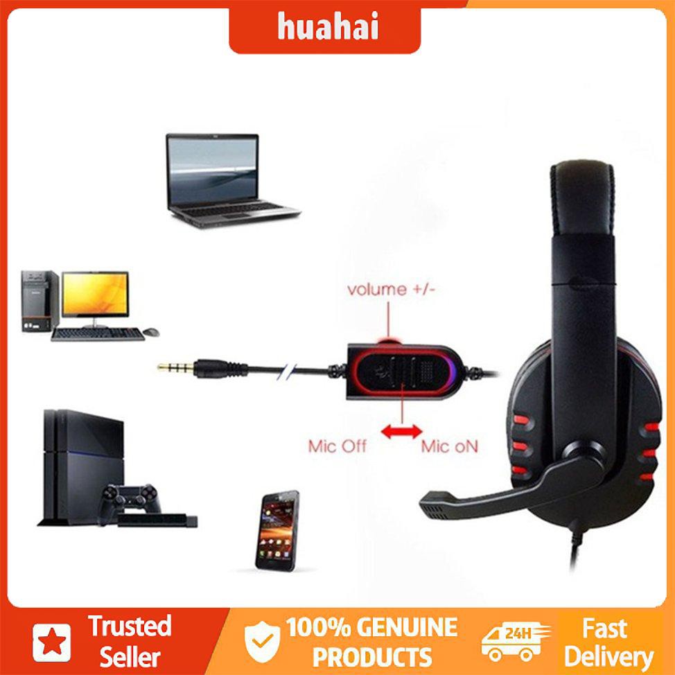 Tai nghe chơi game Stereo Surround Headphone 3.5mm Mic có dây cho máy tính xách tay PS4