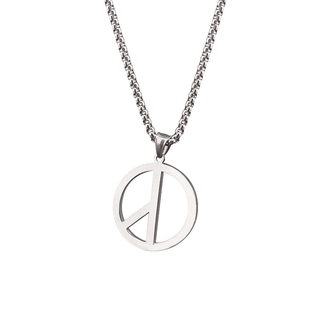 Vòng cổ hip hop thời trang cá tính vòng cổ titan thép vòng cổ nam nữ GD same anti war peace logo titanium steel necklace for men and women Hip hop jewelry Vòng cổ Hip Hop nam Vòng cổ nam
