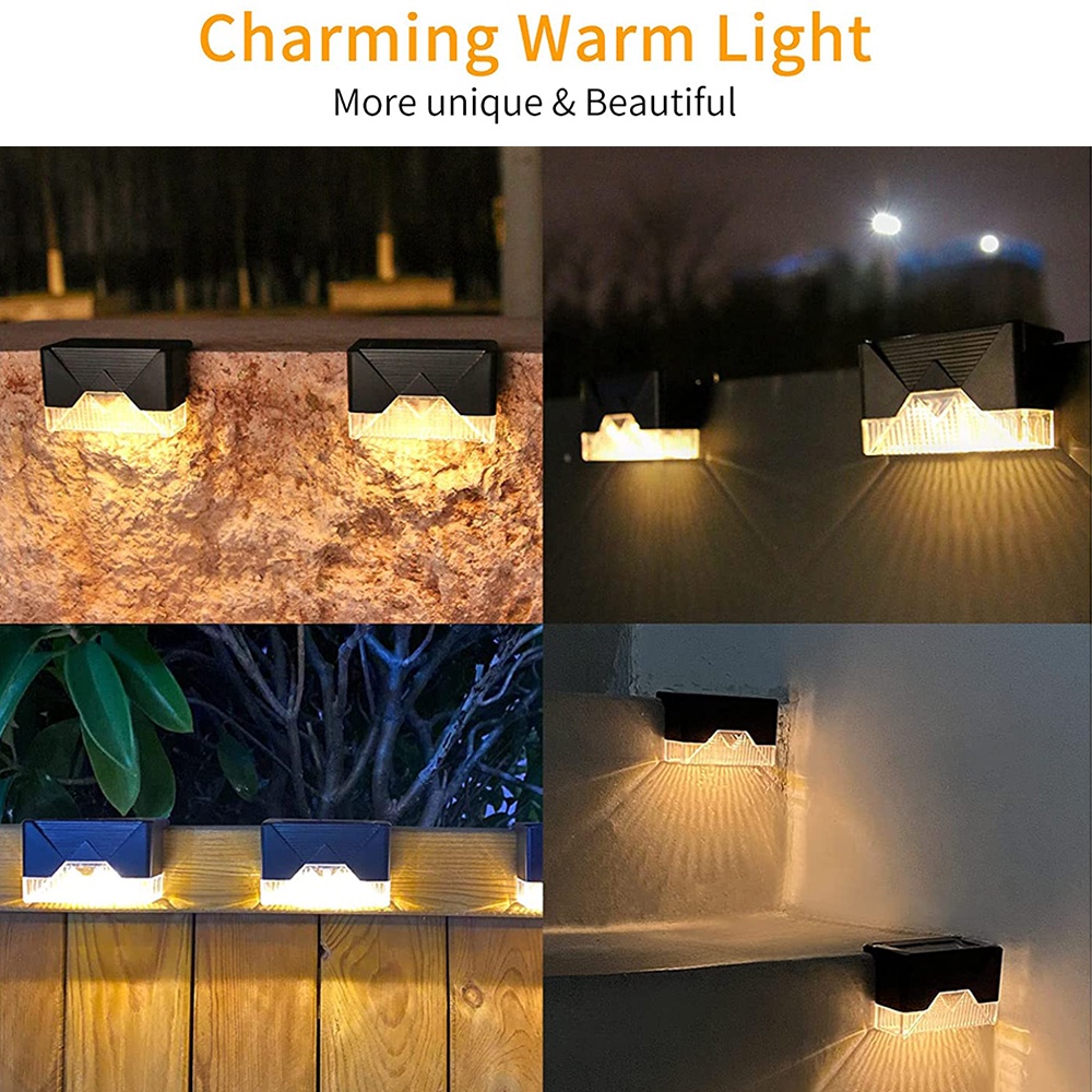 Bộ 4 Đèn LED IP65 Chống Nước Chạy Bằng Năng Lượng Mặt Trời