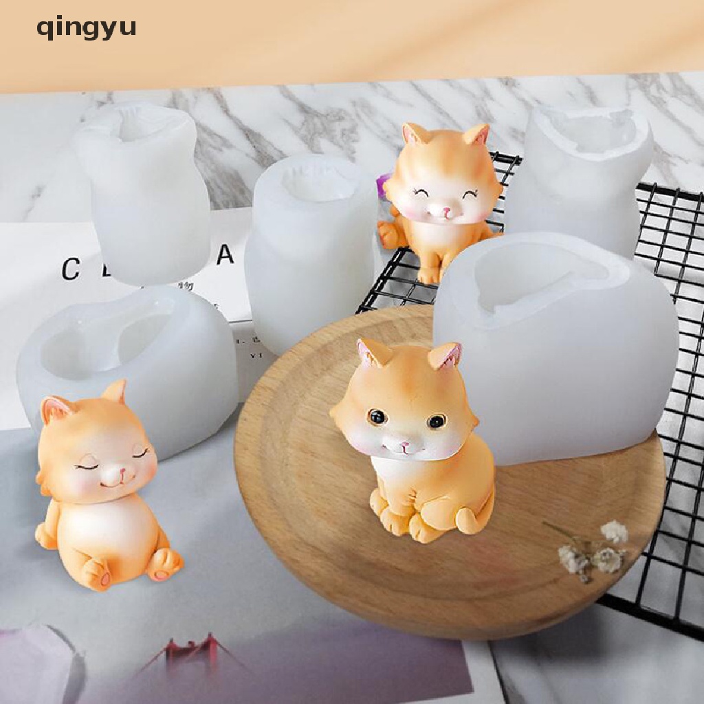 Khuôn Silicon Làm Bánh Kẹo Hình Mèo Hoạt Hình 3d