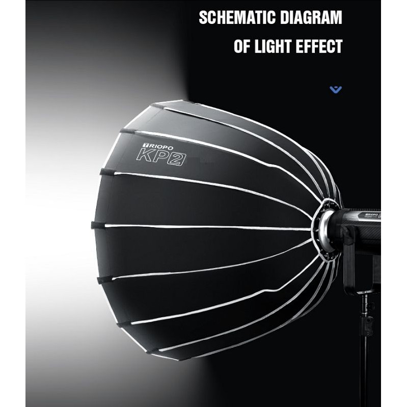 Softbox Parabolic thao tác nhanh Triopo KP2-120 ngàm Bowen