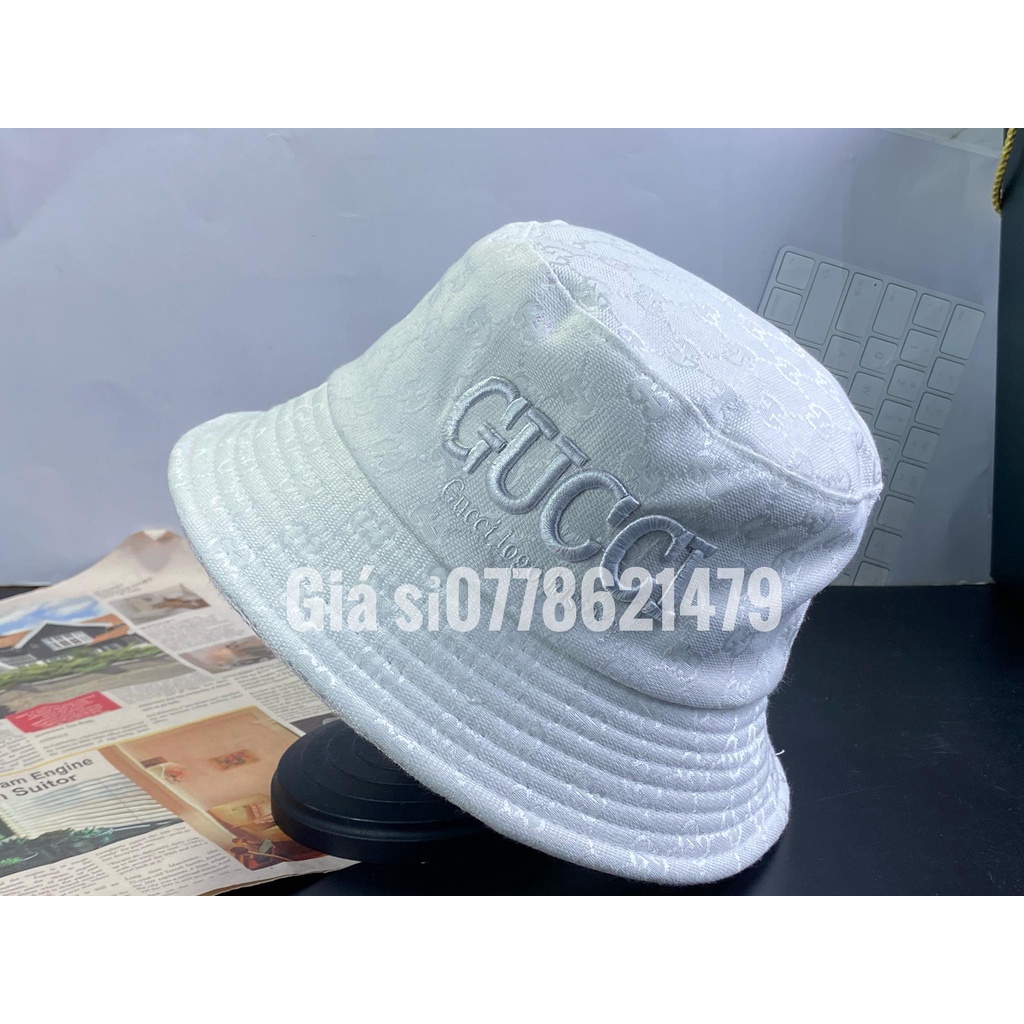 Nón bo cụp bucket G (G) dệt vải nhập thêu chữ gu xì thể thao thời trang