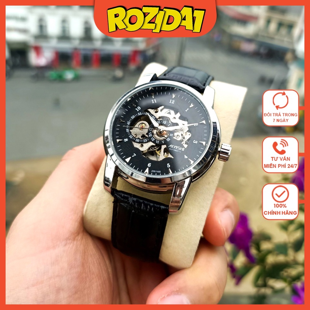 Đồng hồ cơ nam chính hãng dây da đẹp cao cấp thời trang chống nước phong cách doanh nhân Rozida'1 DH08