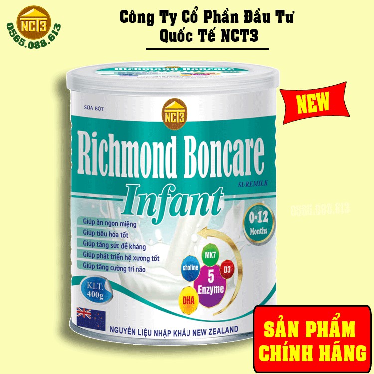 SỮA CHO TRẺ SƠ SINH - RICHMOND BONCARE INFANT(400g) ( Hàng chính hãng công ty NCT3 )