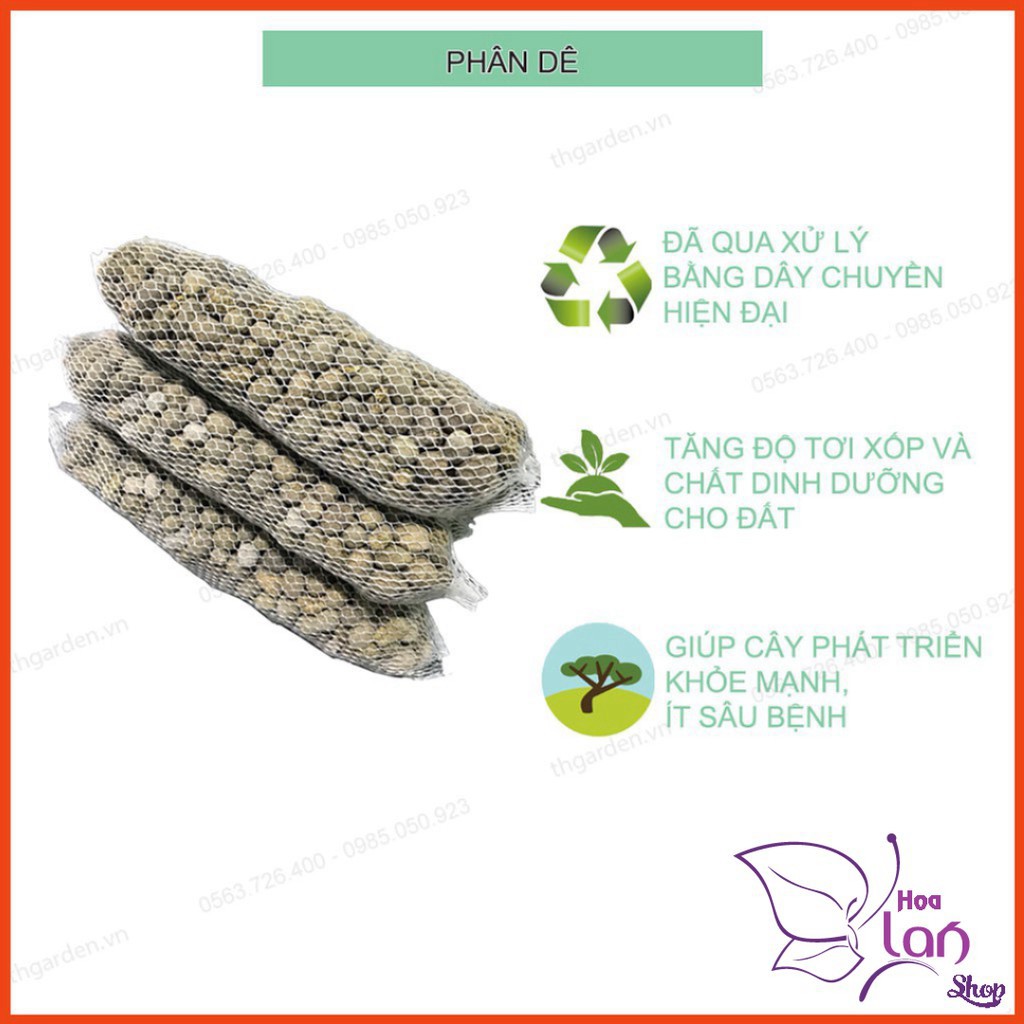 Phân Dê Túi Lưới ⚜️FREESHIP⚜️ Cho Lan Đã Qua Xử Lý - Túi lưới 20cm Tiện Dụng