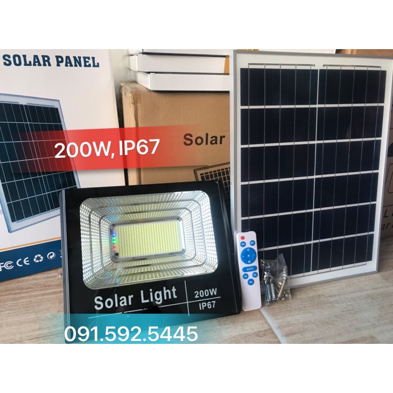 Đèn Pha Led Năng Lượng Mặt Trời 200W,100W,IP67,Vỏ Nhôm Đúc.Sáng Liên Tục,Có Chế Độ Báo Pin Sạc Đầy. Bảo Hành 24 tháng. | BigBuy360 - bigbuy360.vn