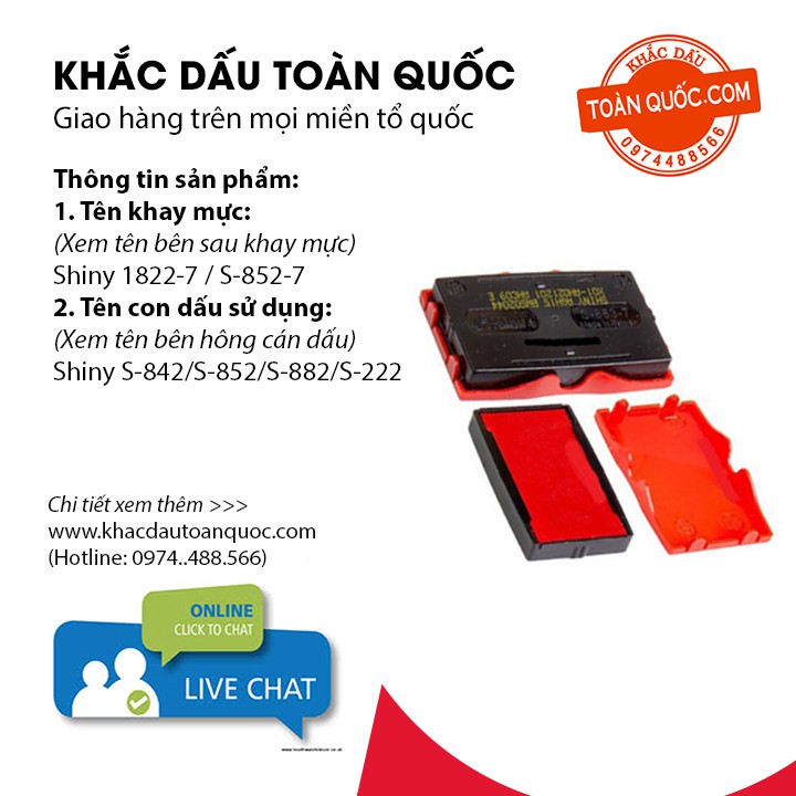 Khay mực con dấu Shiny (Đủ các loại)