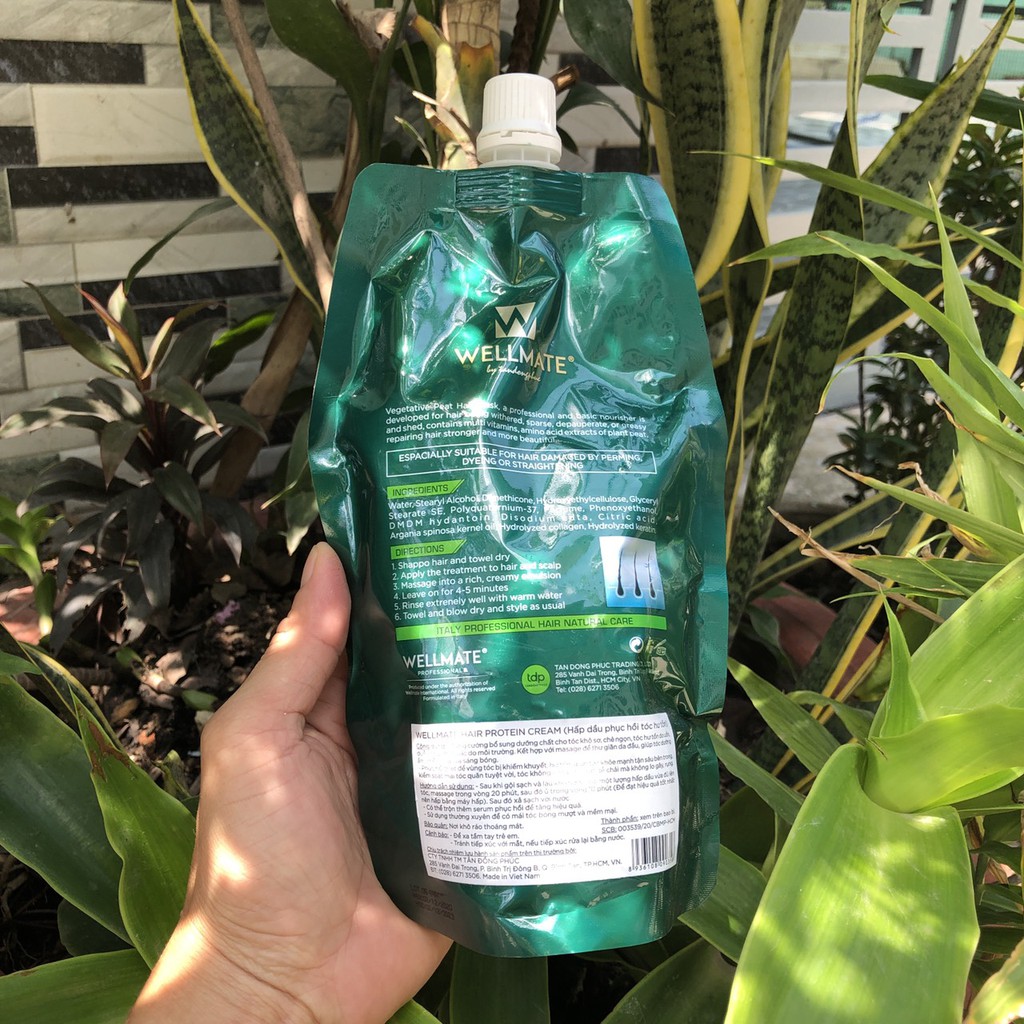 KEM HẤP WELLMATE HAIR PROTEIN CREAM ARGAN COLLAGEN 500ML