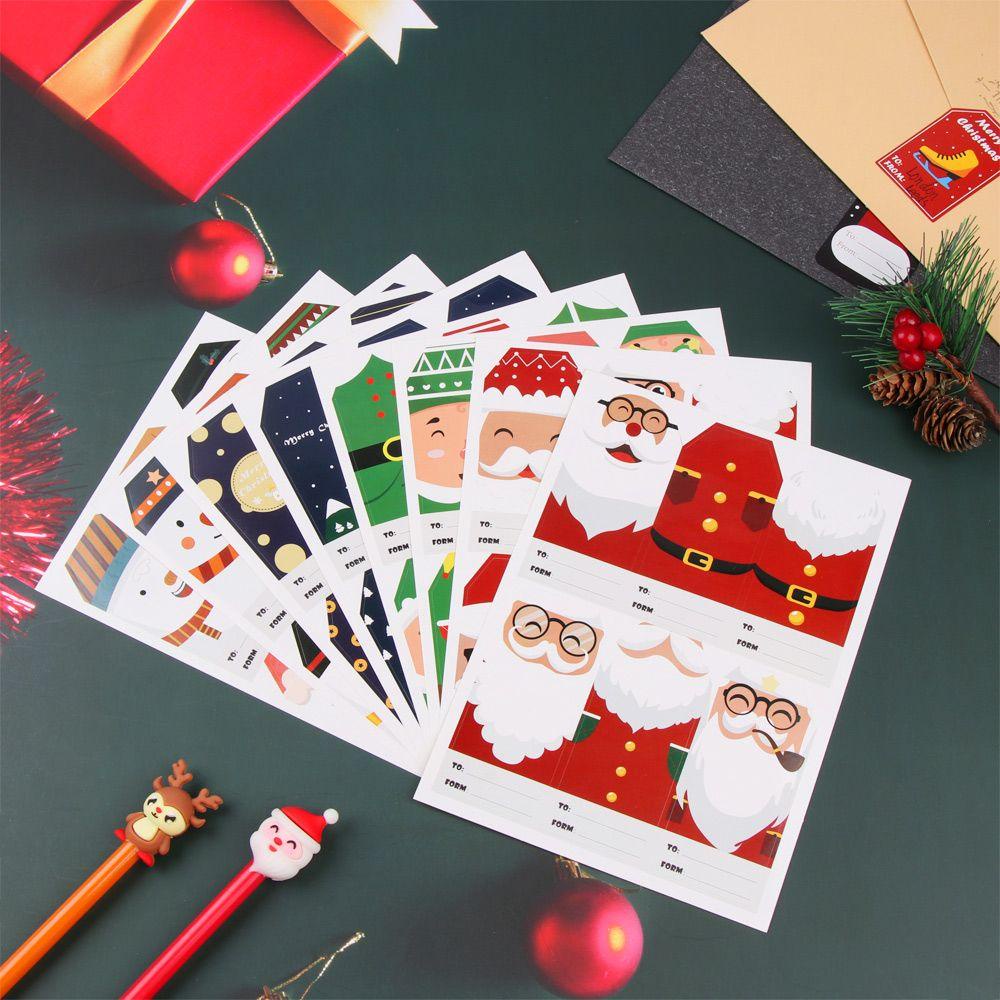 WTTLE Set 16 Tấm Nhãn Dán Giấy Trang Trí Túi Bánh Kẹo Giáng Sinh