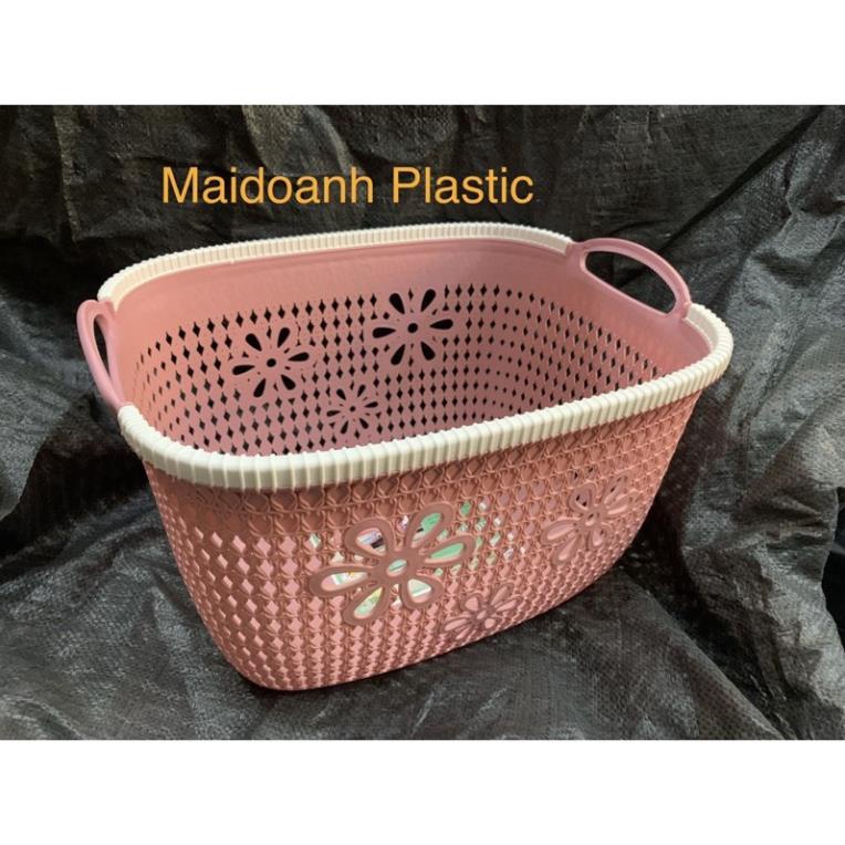 [Giá sỉ] combo 10 Rổ đựng đồ có quai xách nhựa Việt Nhật 3378-3, rổ đựng quần áo, rổ đựng đồ chơi.
