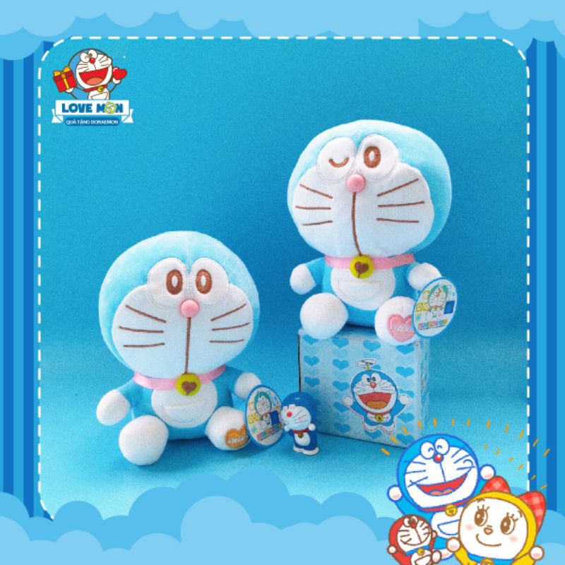 GẤU BÔNG DORAEMON MỞ MẮT 23CM LÔNG NHUNG CỰC MỀM MỊN