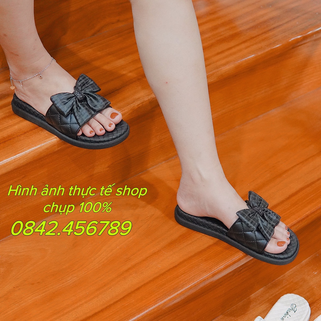 Dép Hình Chiếc Nơ Siêu Xinh Mới Nhất,Dép Quai Ngang Chiếc Nơ Nữ Siêu Mềm Cao Cấp - Cute Hot Nhất 2022