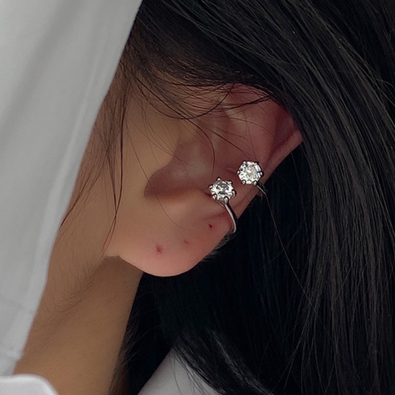 Khuyên Tai Đính Đá Kiểu Dáng Đơn Giản Thanh Lịch Dành Cho Nữ