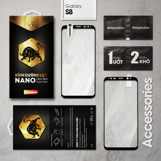 Cường lực Galaxy S8 hiệu Webphukien Full màn hình
