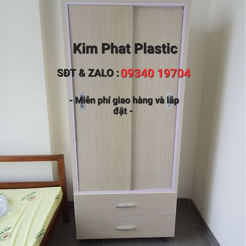 Tủ quần áo nhựa đài loan 2 cánh cửa lùa học kéo, bánh xe di chuyển hoặc cố định FREESHIP tphcm