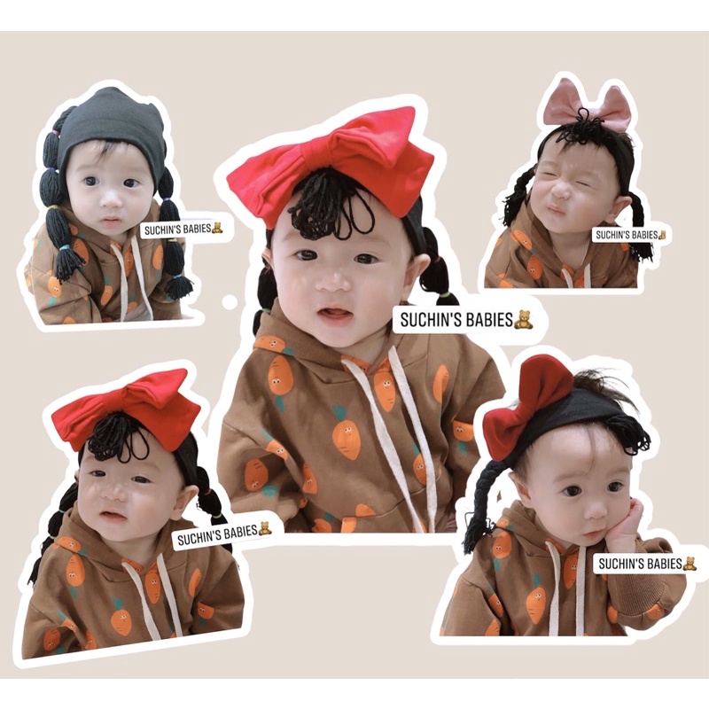 Băng đô tóc giả mềm cho bé Suchin PKID0001