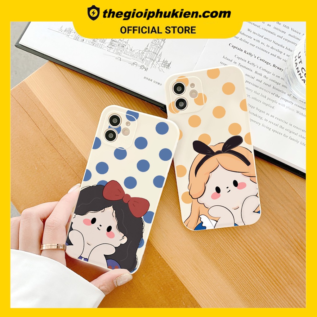 Ốp lưng iphone cạnh vuông Công chúa cổ tích dành cho iphone 6 đến 14promax - E100