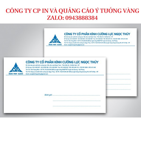 IN PHONG BÌ 12X22 CM THEO YÊU CẦU