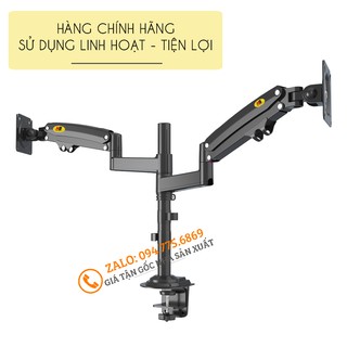 Giá Treo 2 Màn Hình NB H180 22 - 27 - 32 Inch New 2021 Gắn Bàn Xoay 360 Độ [ Ưu Việt Hơn NB F160 ]